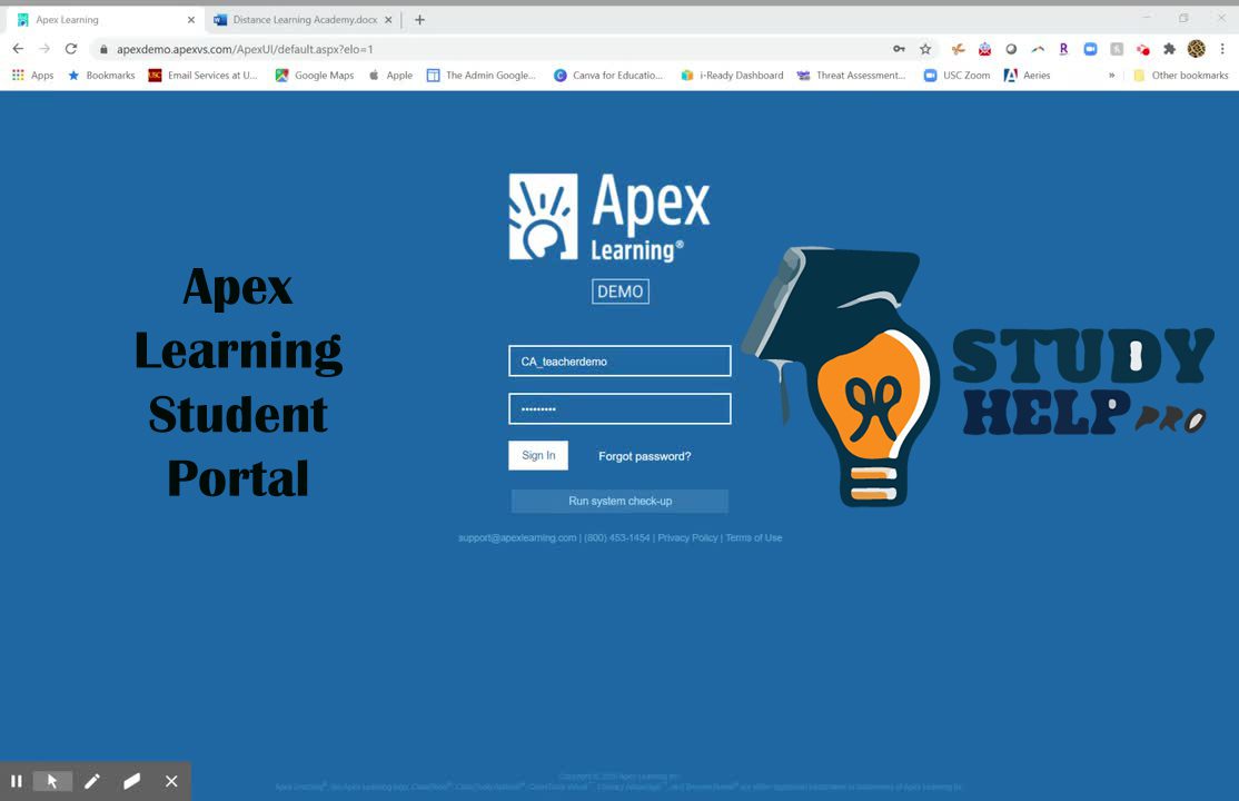 Apex Learning student portal